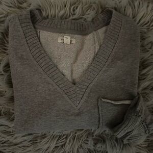Pilcro Gray V-Neck Sweatshirt